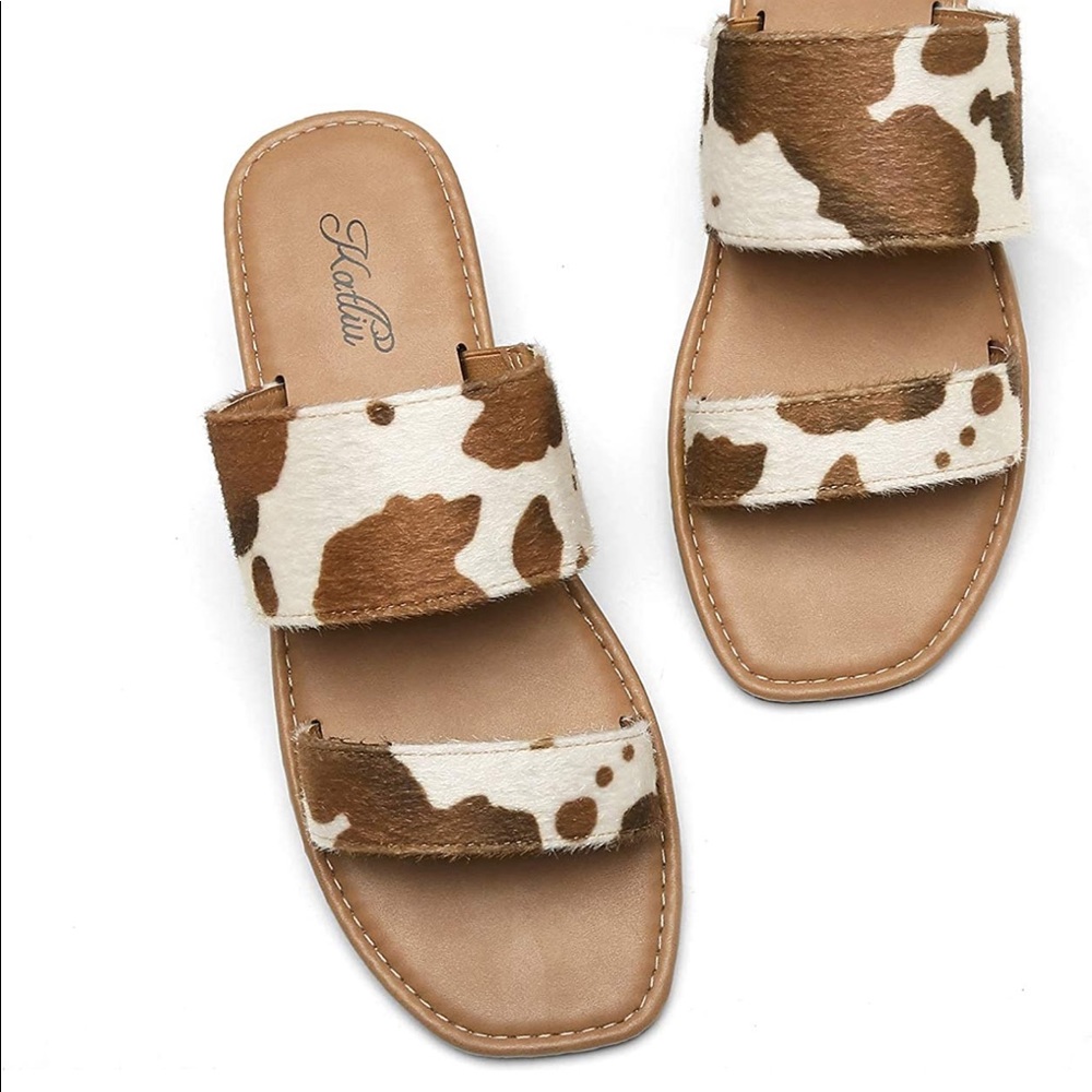 Cowhide Slip On Sandals